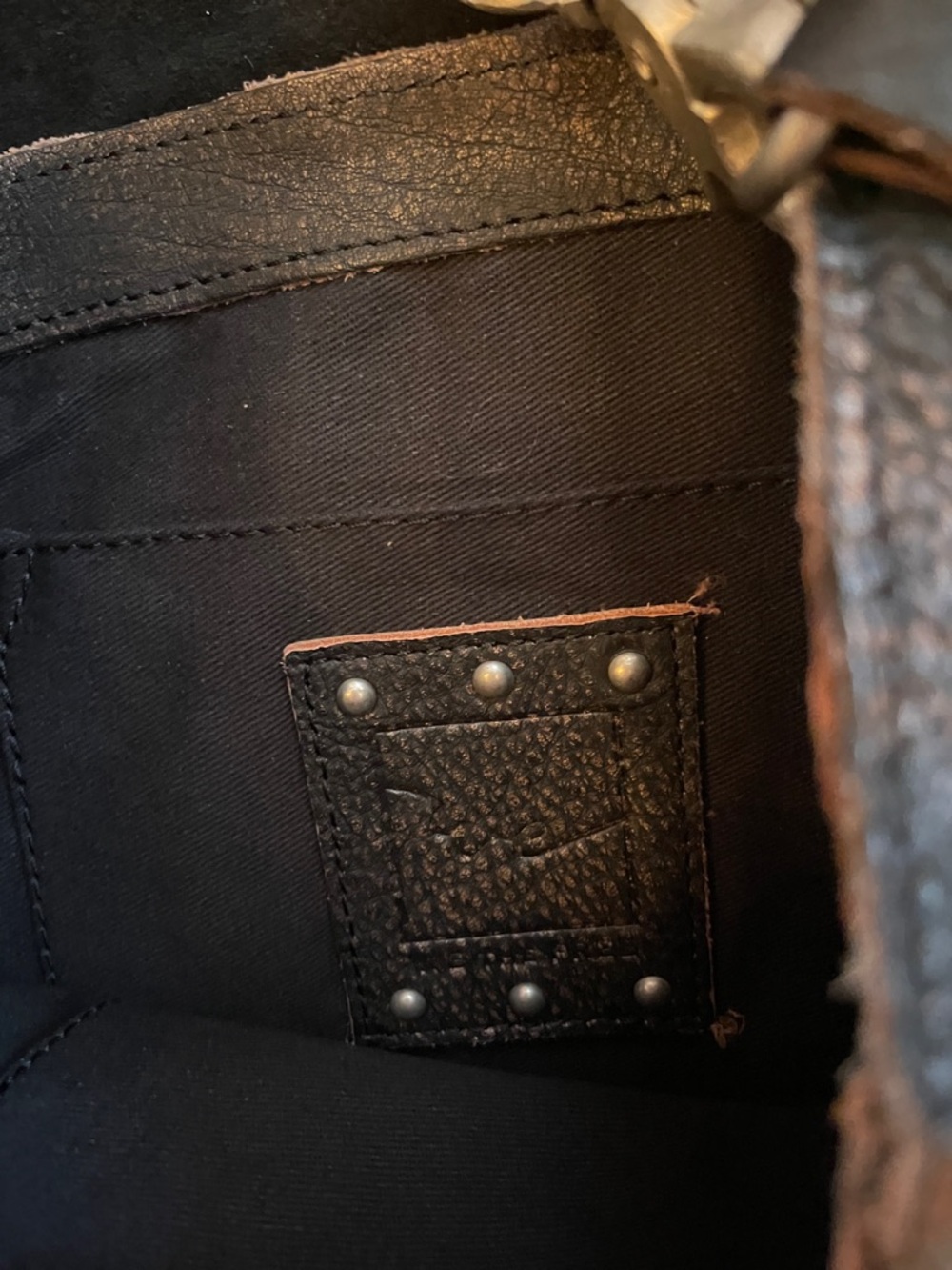 Free People Baby Leigh Distressed Crossbody Tote- Aged Graphite - Picture 4 of 5